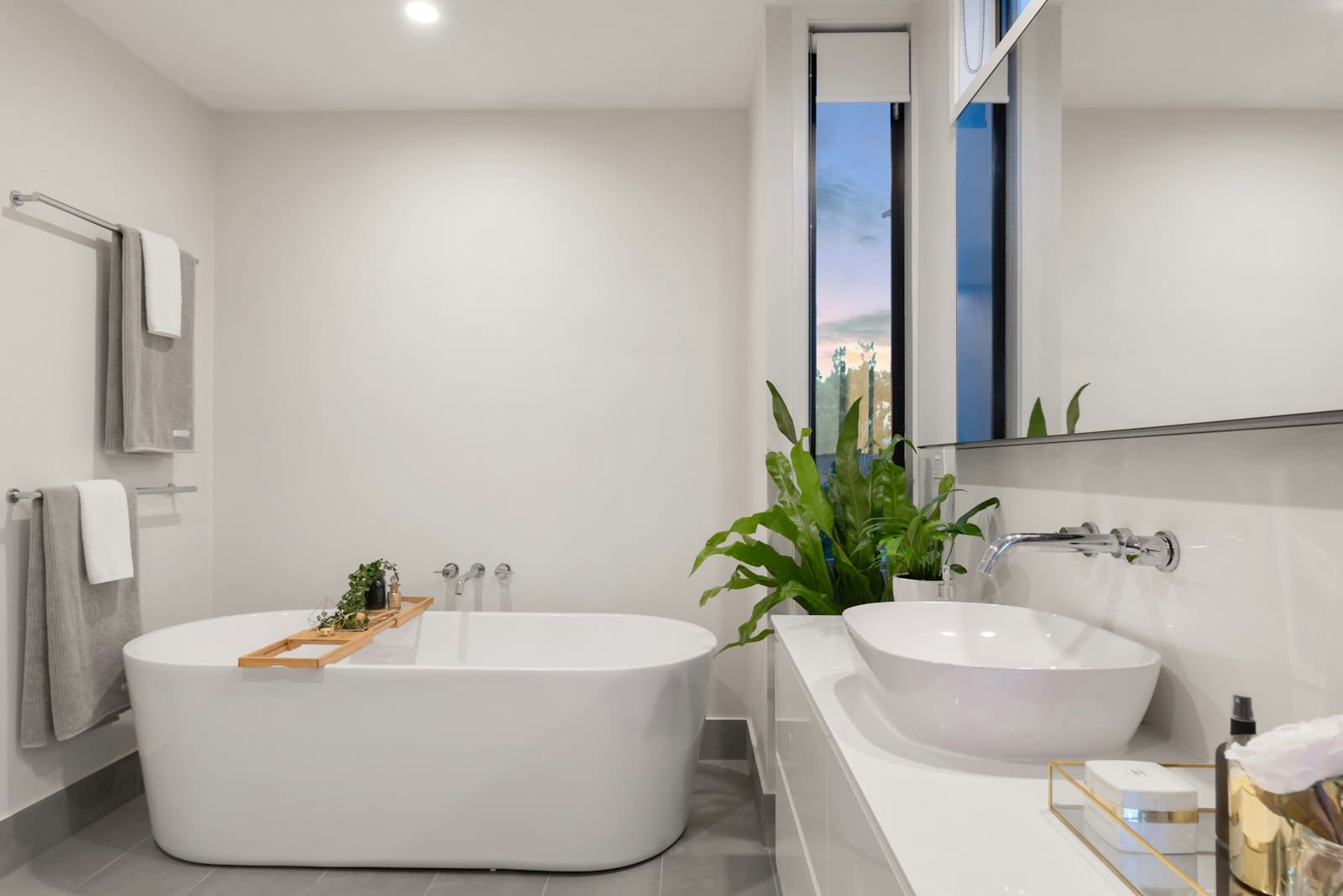Contemporary bathroom renovation with premium finishes